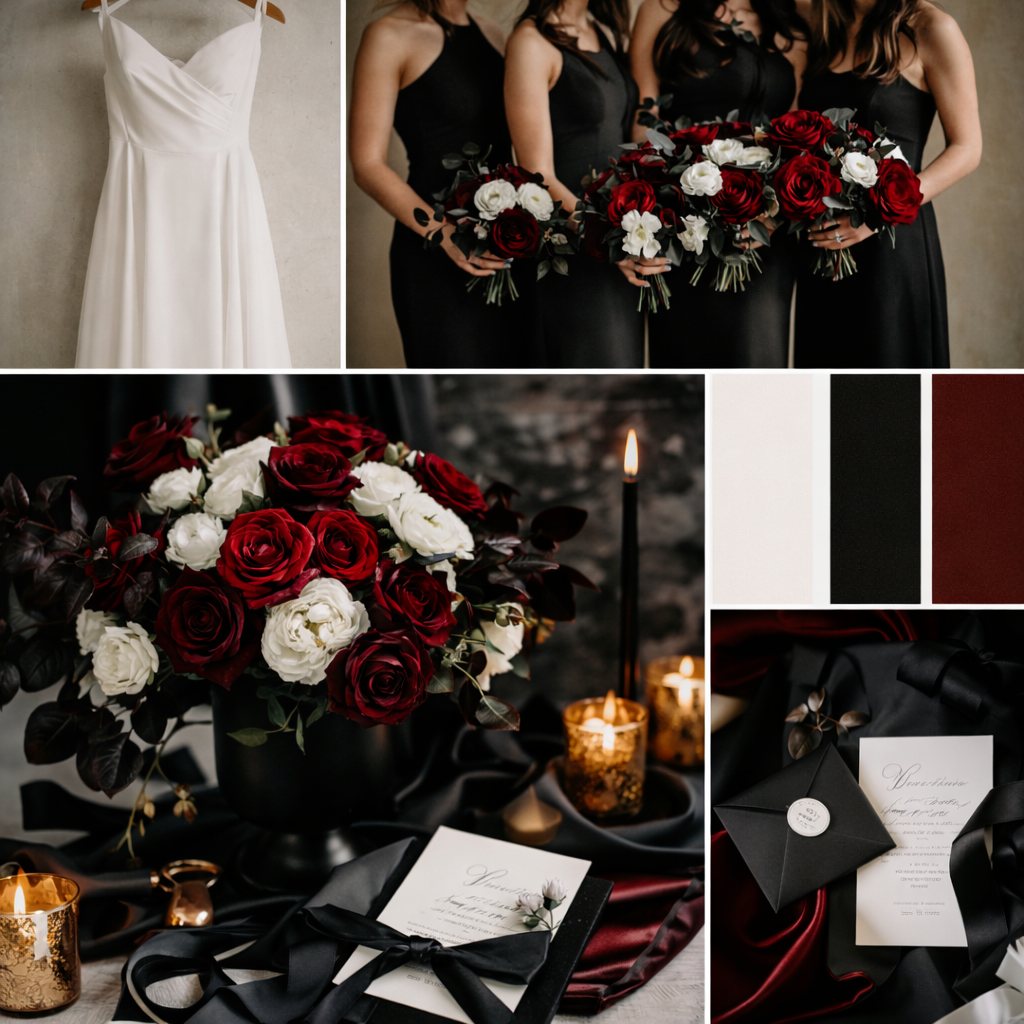 Black and white wedding