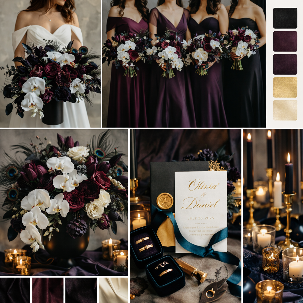 Jewel plum wedding
